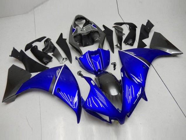 ABS 2012-2014 Black Blue Yamaha YZF R1 Bike Fairing Kit UK