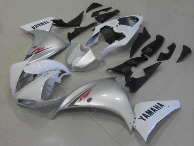 ABS 2012-2014 White Silver Yamaha YZF R1 Motorcycle Fairings UK