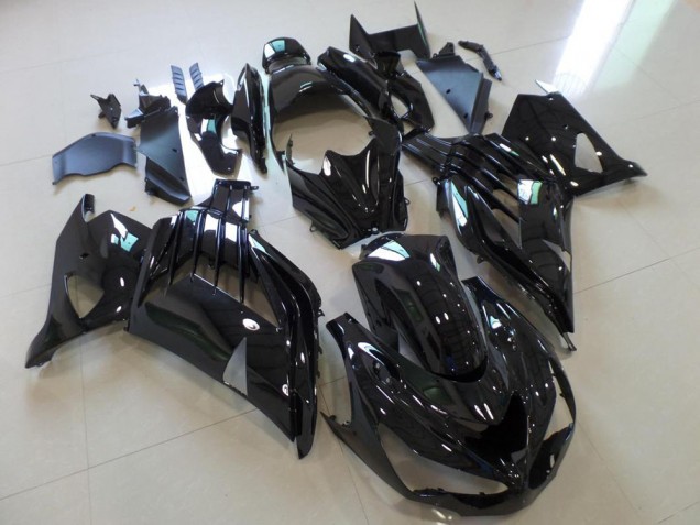 ABS 2012-2021 Glossy Black Kawasaki ZX14R ZZR1400 Motorbike Fairing Kits UK