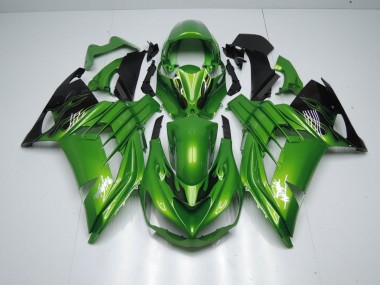 ABS 2012-2021 Green Flame Kawasaki ZX14R ZZR1400 Moto Fairings UK