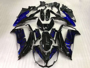 ABS 2012-2016 Black Blue Flame Kawasaki EX650 Motor Fairings UK