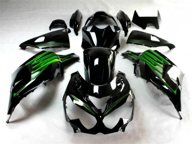 ABS 2012-2021 Black Green Kawasaki ZX14R ZZR1400 Motorcylce Fairings UK