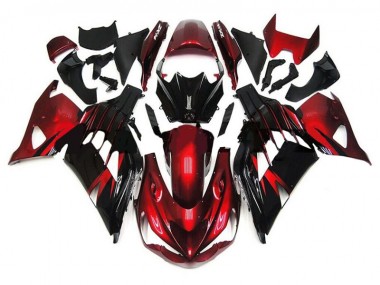 ABS 2012-2021 Red Black Kawasaki ZX14R ZZR1400 Motorbike Fairings UK