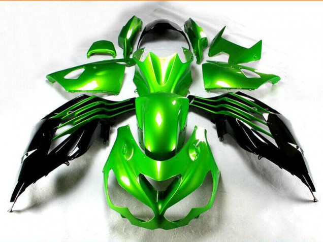 ABS 2012-2021 Black Green Kawasaki ZX14R ZZR1400 Motorcycle Replacement Fairings UK