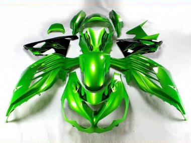 ABS 2012-2021 Green Black Kawasaki ZX14R ZZR1400 Motorcycle Fairings Kit UK