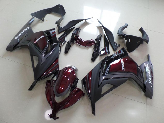 ABS 2013-2016 Dark Red and Grey Kawasaki ZX300R Motorcycle Fairings UK