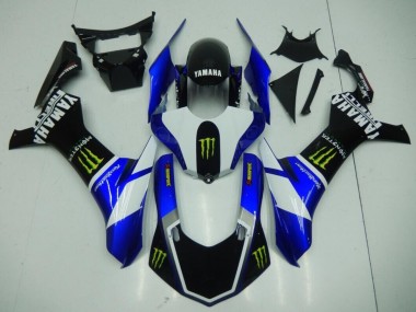 ABS 2015-2019 Black Blue Monster Yamaha YZF R1 Moto Fairings UK