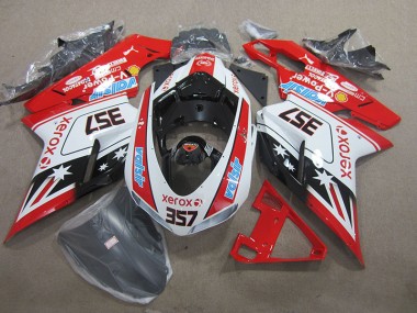 ABS 2007-2014 Red White Xerox 357 Ducati 1098 Moto Fairings UK