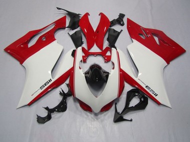 ABS 2011-2014 White Red Ducati 1199 Bike Fairings UK