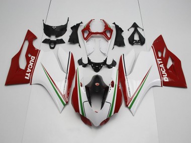 ABS 2011-2014 White Red Ducati 1199 Motor Bike Fairings UK