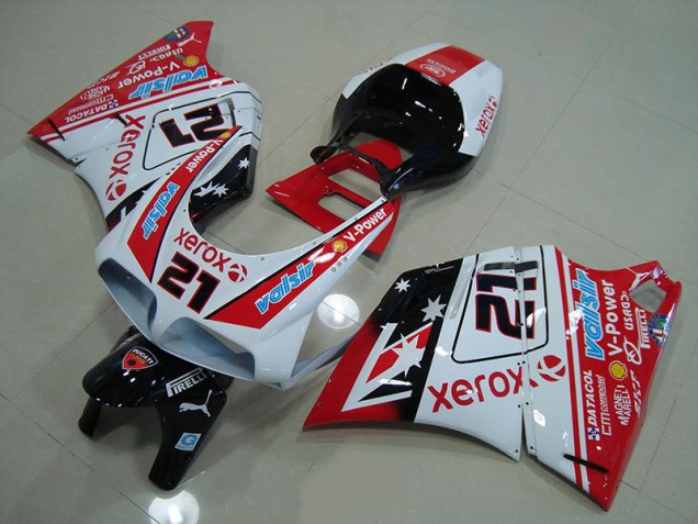 ABS 1993-2005 Red White Xerox 21 Ducati 748 916 996 996S Bike Fairing UK