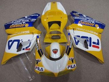 ABS 1993-2005 Yellow White Fila Ducati 748 Bike Fairings UK