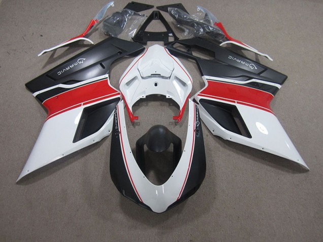 ABS 2007-2014 White Red Black Marvic Ducati 848 Motorcycle Fairings Kit UK