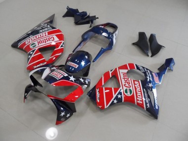 ABS 2002-2003 Blue Red Cycle World Castrol Honda CBR900RR 954 Motorcycle Fairing Kit UK