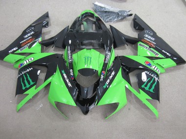 ABS 2003-2005 Black Green Monster Kawasaki ZX10R Motorcycle Fairing Kits UK