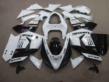 ABS 2006-2007 White Touch4 Monster Kawasaki ZX10R Bike Fairing Kit UK