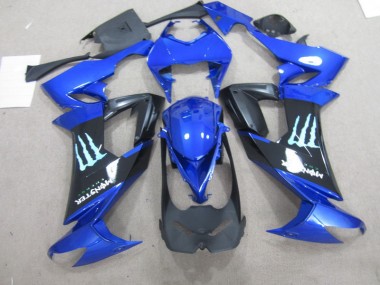 ABS 2008-2010 Black Blue Monster Kawasaki ZX10R Bike Fairing UK