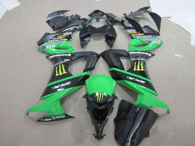 ABS 2008-2010 Black Green Monster Kawasaki ZX10R Bike Fairing Kit UK