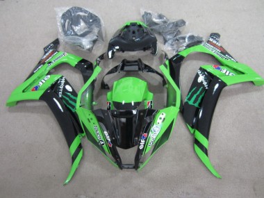 ABS 2011-2015 Black Green Touch4 Monster Kawasaki ZX10R Motorbike Fairing Kits UK