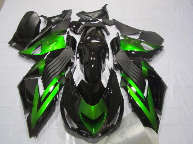 ABS 2006-2011 Black Green Kawasaki ZX14R ZZR1400 Motorcycle Fairings UK