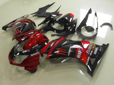 ABS 2008-2012 Black Red Monster Kawasaki ZX250R Motorcycle Fairing UK