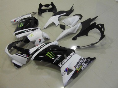 ABS 2008-2012 Black White Monster Kawasaki ZX250R Motorcycle Fairings & Bodywork UK