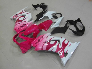 ABS 2008-2012 Pink White Kawasaki ZX250R Bike Fairings UK