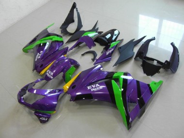 ABS 2008-2012 Purple EVA Racing Kawasaki ZX250R Bike Fairing UK