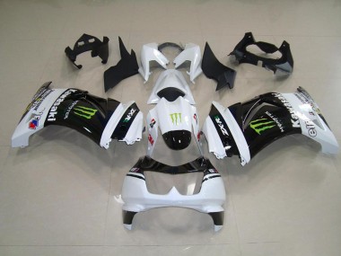 ABS 2008-2012 Black White Monster Kawasaki ZX250R Motorbike Fairing UK