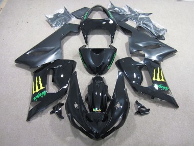 ABS 2005-2006 Black Green Ninja Kawasaki ZX6R Motorcycle Fairing Kits UK