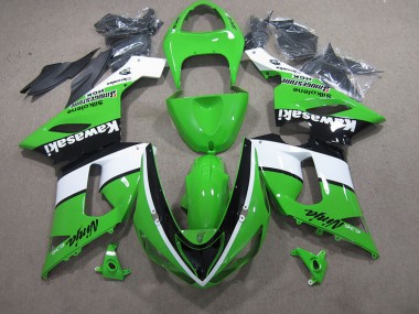 ABS 2005-2006 Green White Black Ninja 636 Kawasaki ZX6R Bike Fairings UK