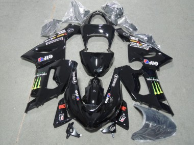 ABS 2005-2006 Black 3M Touch4 Monster Kawasaki ZX6R Motor Bike Fairings UK