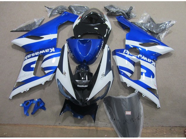 ABS 2005-2006 Blue White Kawasaki ZX6R Replacement Motorcycle Fairings UK