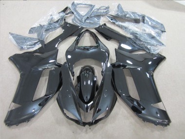 ABS 2007-2008 Black Kawasaki ZX6R Motorcycle Fairings Kits UK