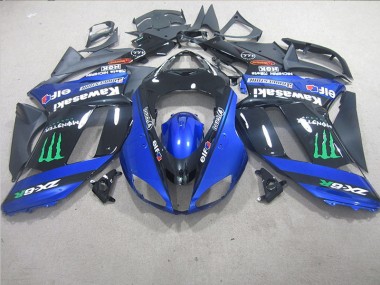 ABS 2007-2008 Black Blue Monster Kawasaki ZX6R Motorcycle Replacement Fairings UK