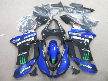 ABS 2007-2008 Black Blue Green Monster Kawasaki ZX6R Motorcyle Fairings UK