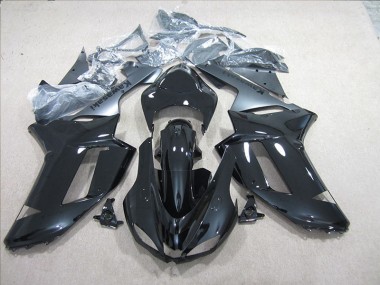 ABS 2007-2008 Black Silver Kawasaki ZX6R Motorcylce Fairings UK