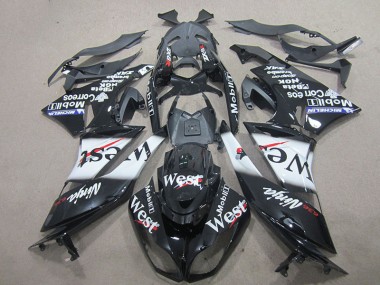 ABS 2009-2012 Black West Kawasaki ZX6R Motorcycle Fairing Kits UK