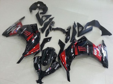 ABS 2013-2016 Black Red Monster Kawasaki ZX300R Motorcylce Fairings UK