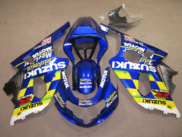 ABS 2000-2002 Blue Yellow Telefumica Movistar Suzuki GSXR1000 Motor Fairings UK