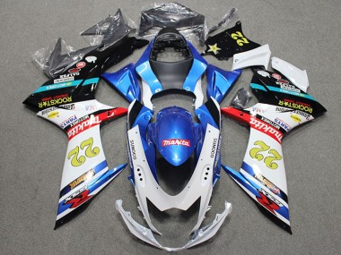 ABS 2011-2021 Blue White Red Rockstar 22 Suzuki GSXR600 Bike Fairing Kit UK