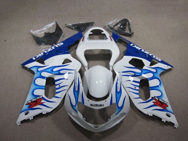 ABS 2001-2003 White Blue Flame Suzuki GSXR750 Motorbike Fairings UK