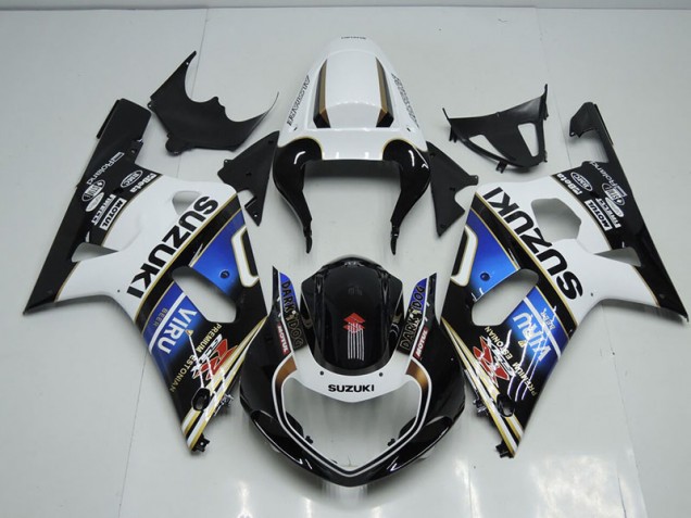 ABS 2001-2003 Black White Blue Viru Suzuki GSXR750 Bike Fairings UK