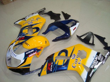 ABS 2001-2003 Yellow Blue Corona Extra Motul Suzuki GSXR750 Motorcycle Fairings Kits UK