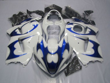 ABS 1996-2007 White Blue Suzuki GSXR1300 Hayabusa Bike Fairing Kit UK