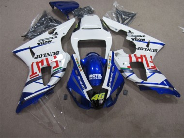 ABS 1998-1999 Blue White Motul Dunlop 46 Yamaha YZF R1 Motorbike Fairing Kits UK