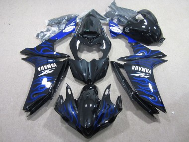 ABS 2007-2008 Black with Blue Flame Yamaha YZF R1 Motorcycle Fairing Kit UK