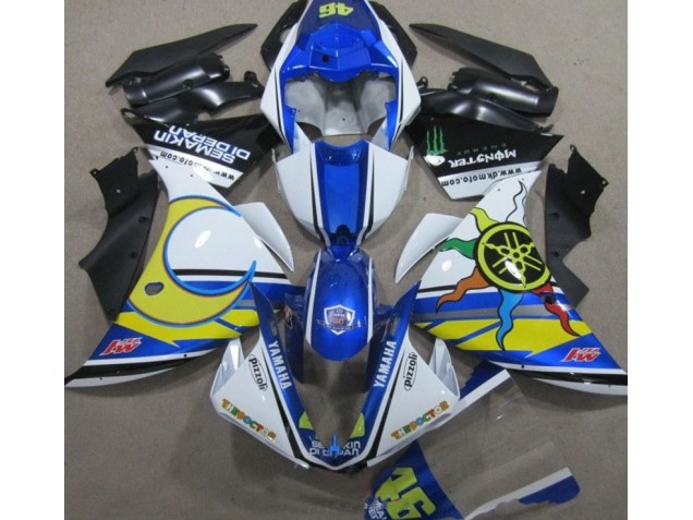 ABS 2009-2011 Blue White Yellow 46 Yamaha YZF R1 Replacement Fairings UK