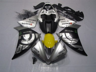 ABS 2012-2014 Black Silver Iveco Yamalube Monster Yamaha YZF R1 Motor Bike Fairings UK