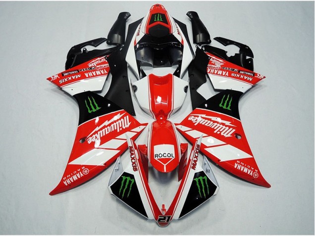 ABS 2012-2014 Red White Rocol Yamaha YZF R1 Replacement Motorcycle Fairings UK